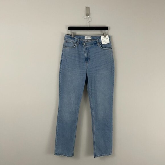 Abercrombie & Fitch Ultra High Rise The '90s Slim Straight Jeans Size 14/32 - Picture 1 of 8